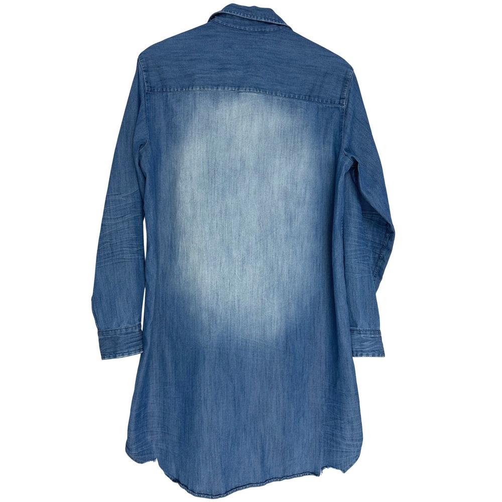 Frank & Eileen Mary Denim Shirt Dress in Distressed Vintage Wash Small - Picture 4 of 13